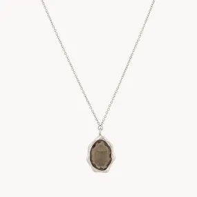 smoky quartz mood necklace silver - sterling silver, smoky quartz