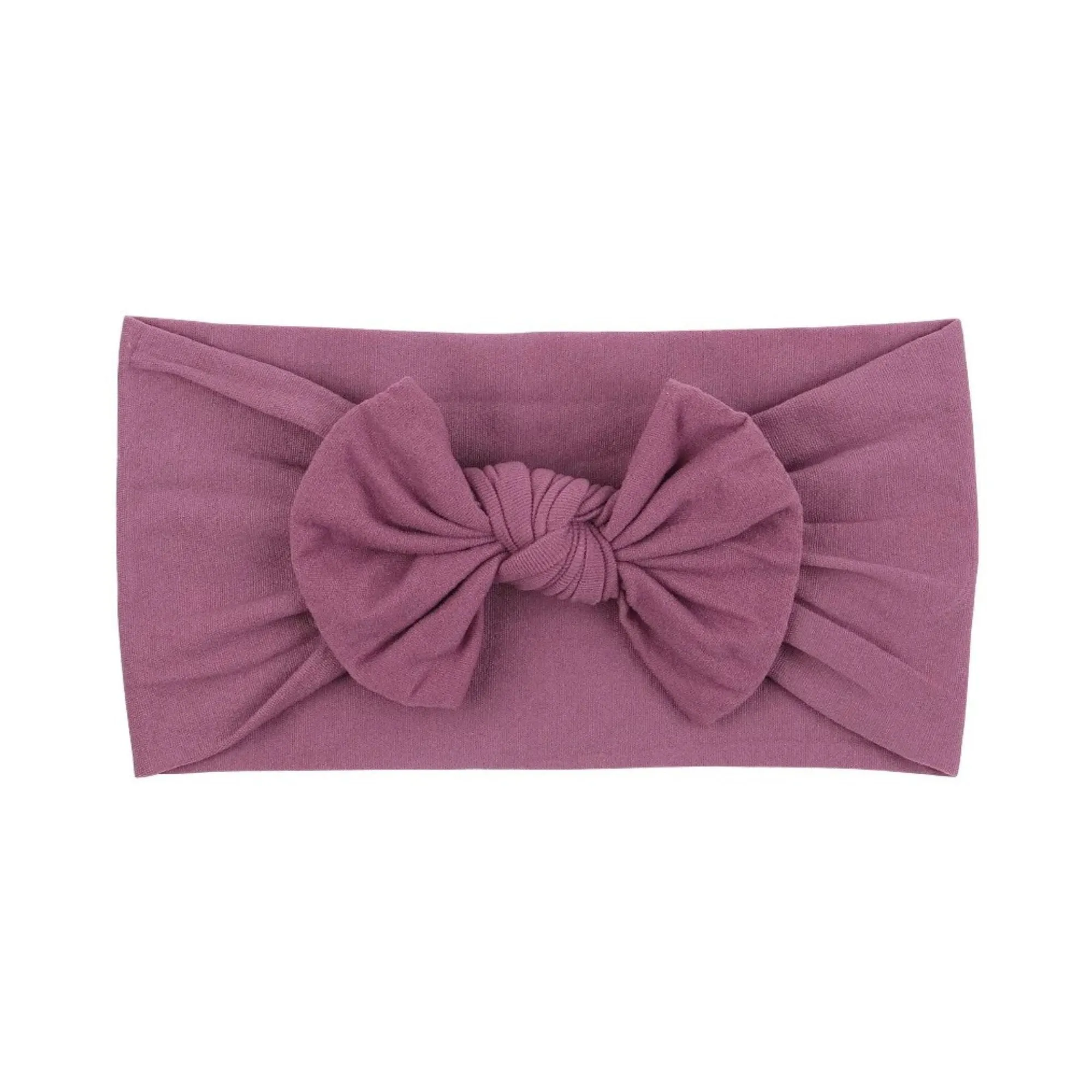 Soft Solid Colour Nylon Baby Headband in Mauve