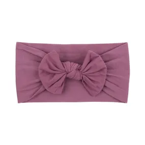 Soft Solid Colour Nylon Baby Headband in Mauve