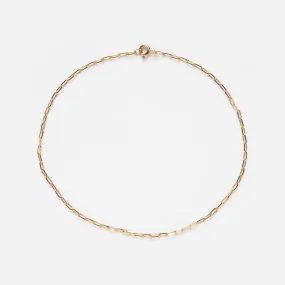 Solid Gold Paperclip Anklet