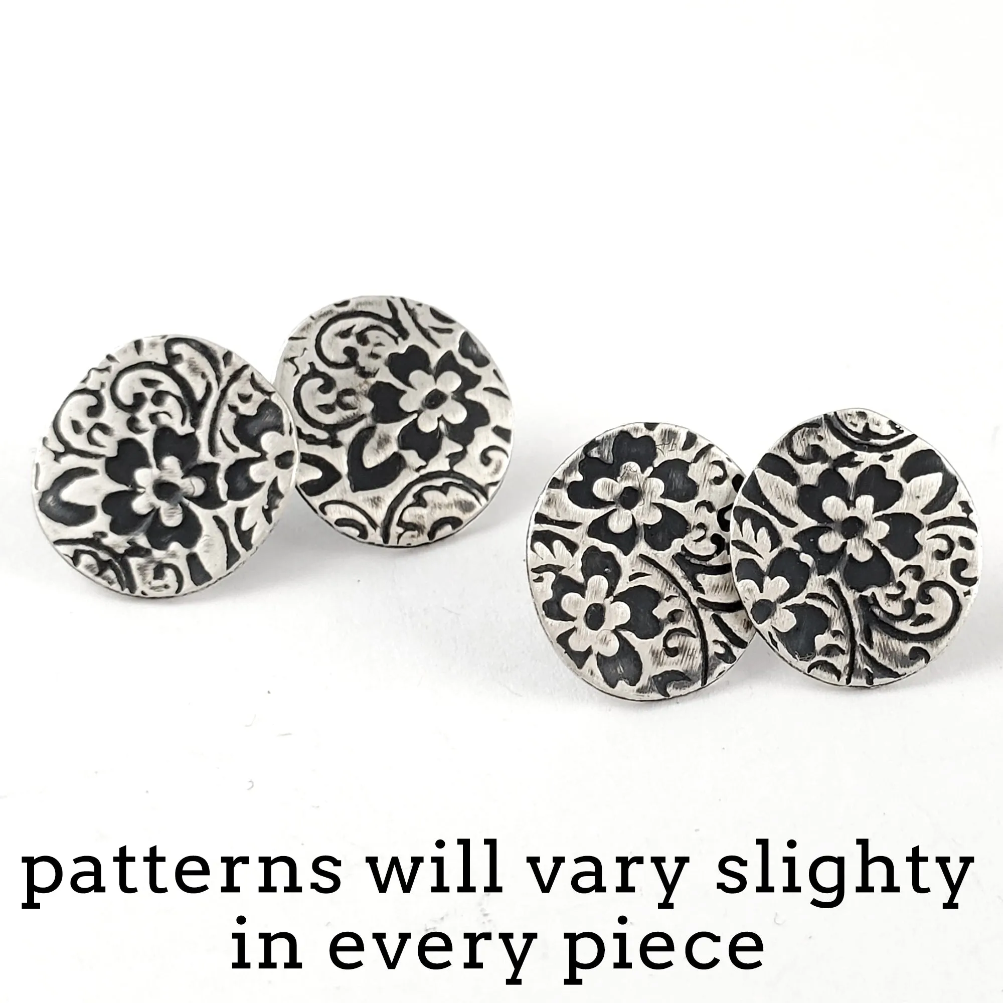 Sterling & Coin Silver Eco Chic Floral Stud Earrings