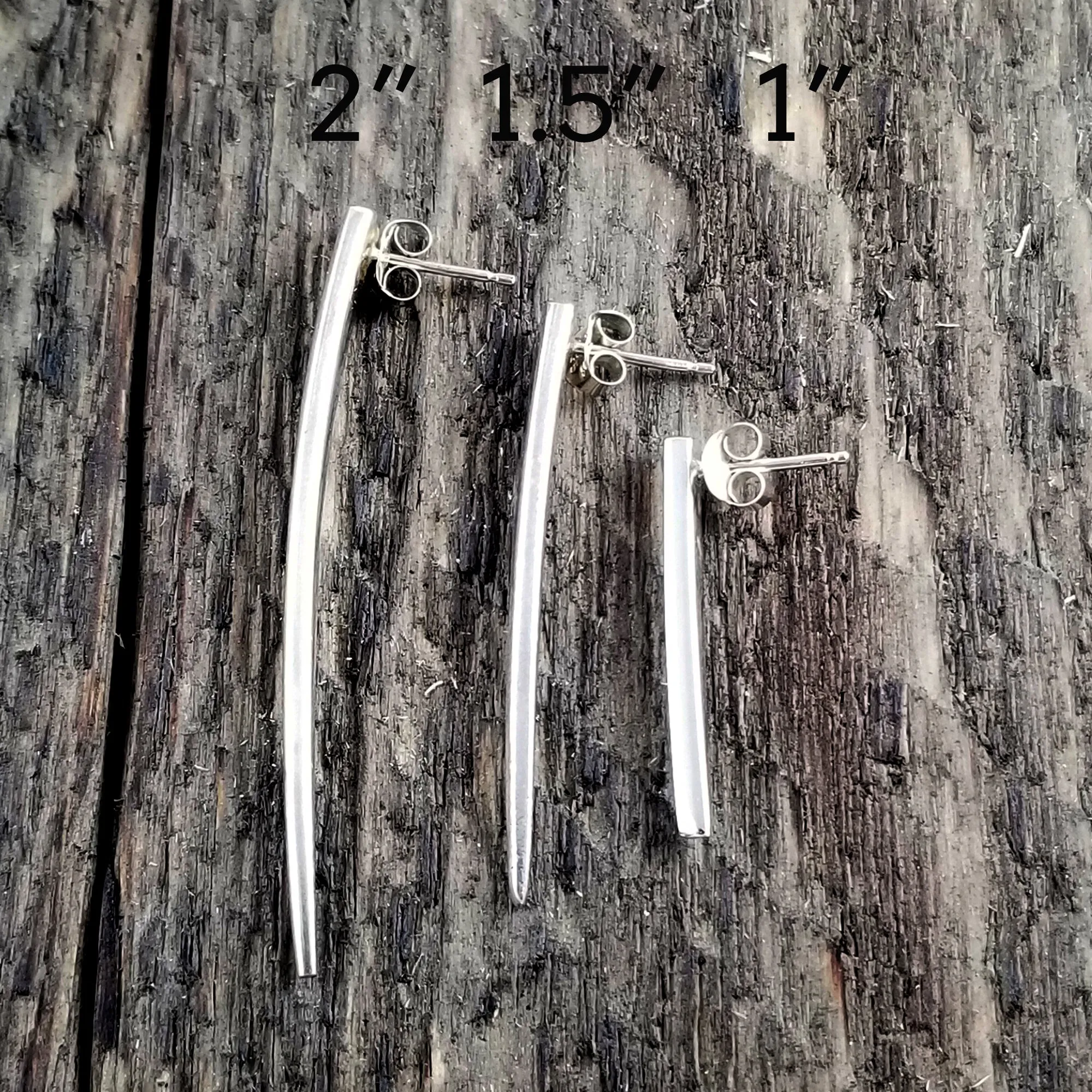 Sterling Silver Fork Tine Stud Earrings