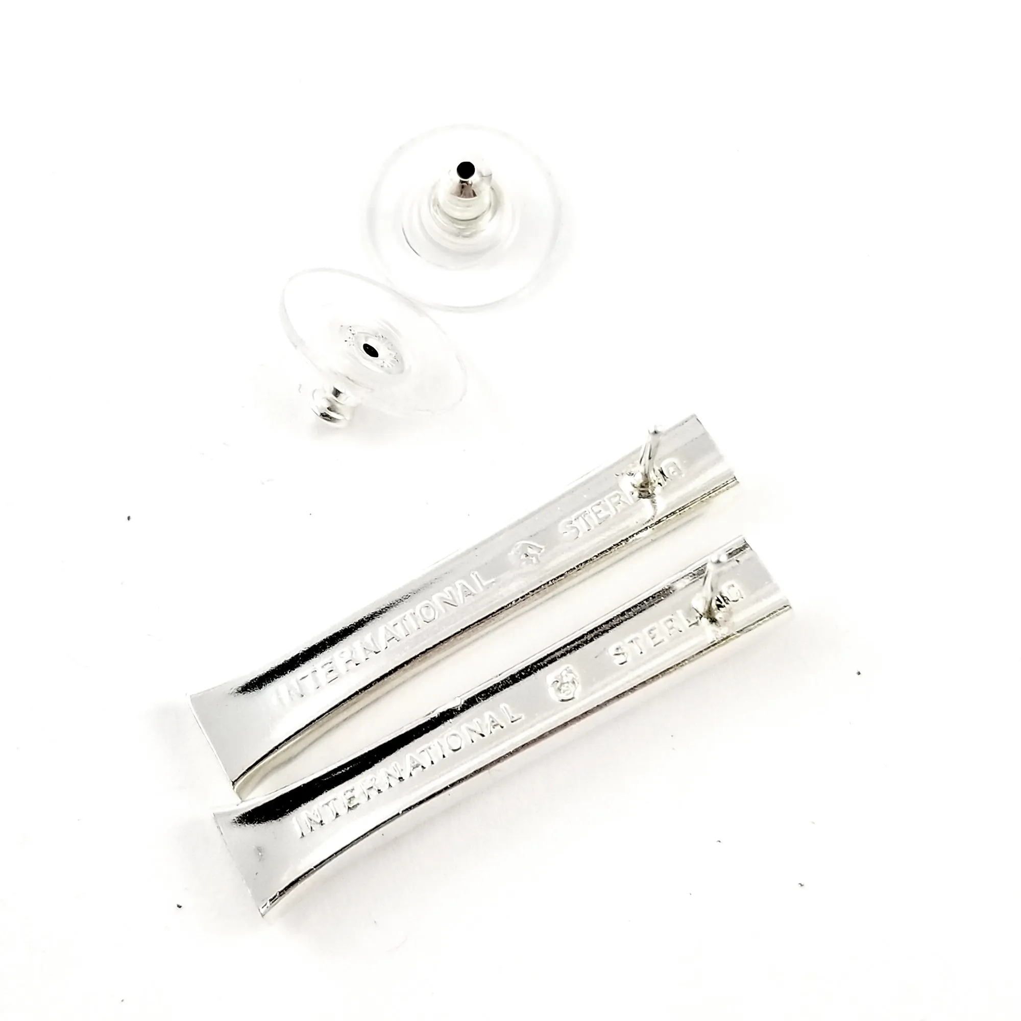 Sterling Silver Spring Glory Spoon Bar Stud Earrings