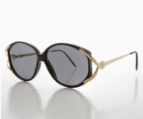 Sunglass Museum  - Large Vintage Sunglasses with Gold Accents