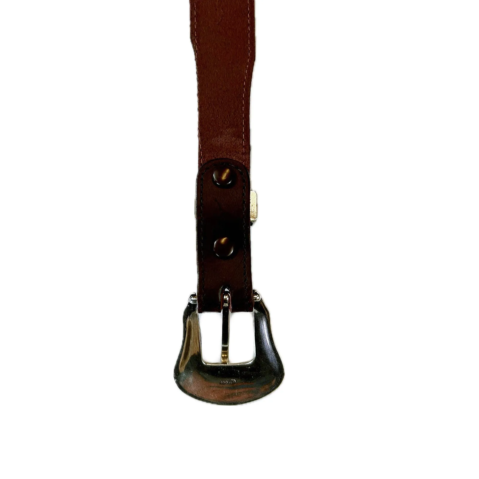 Tapered Genuine Brown Leather Western Belt with Buffalo Nickels