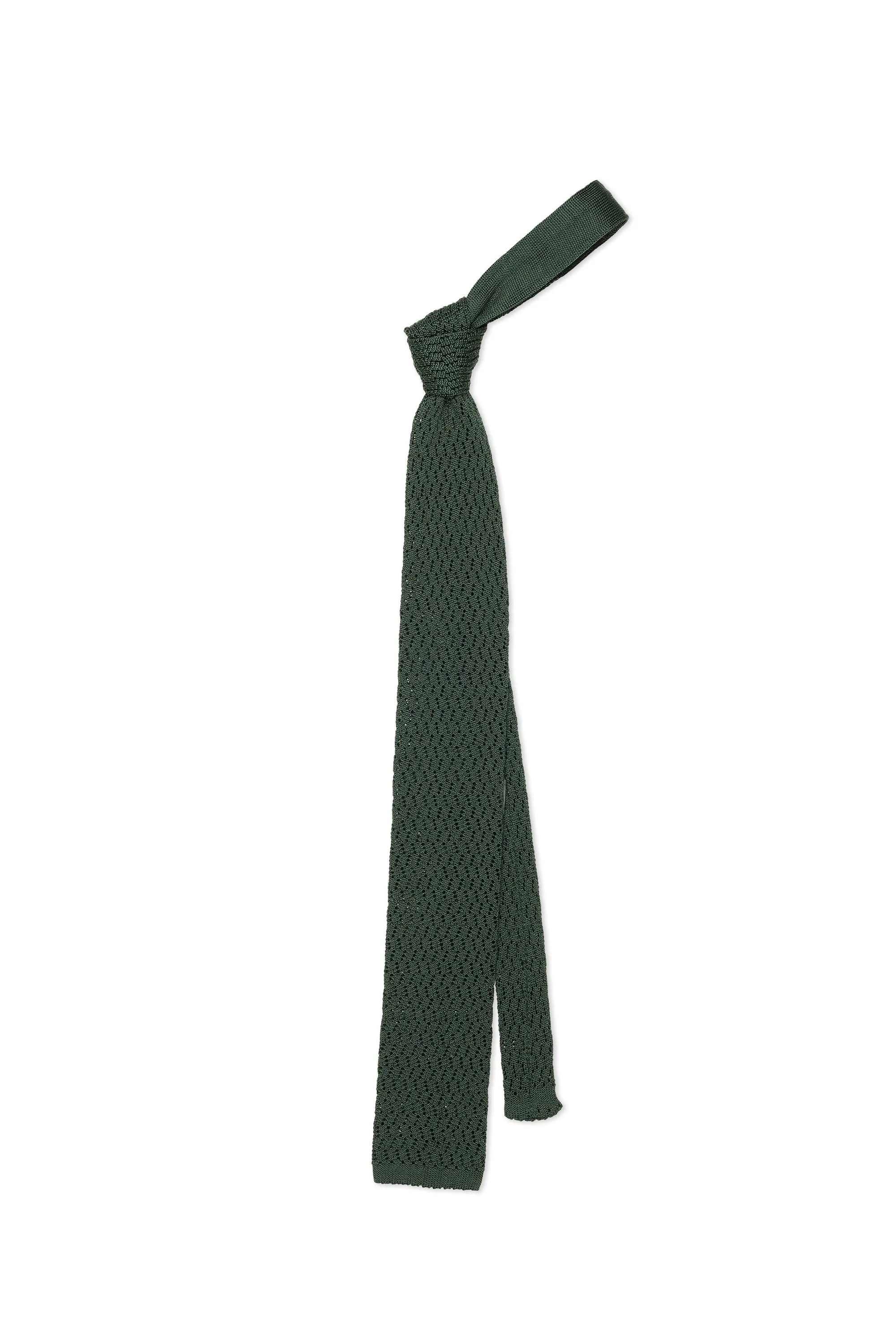 The Armoury Dark Green Silk Knit Tie