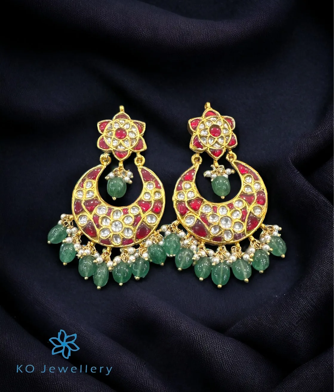 The Aysha Silver Kundan Earrings