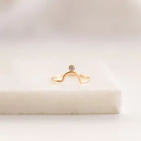 Tiny Gemstone Arch Ring