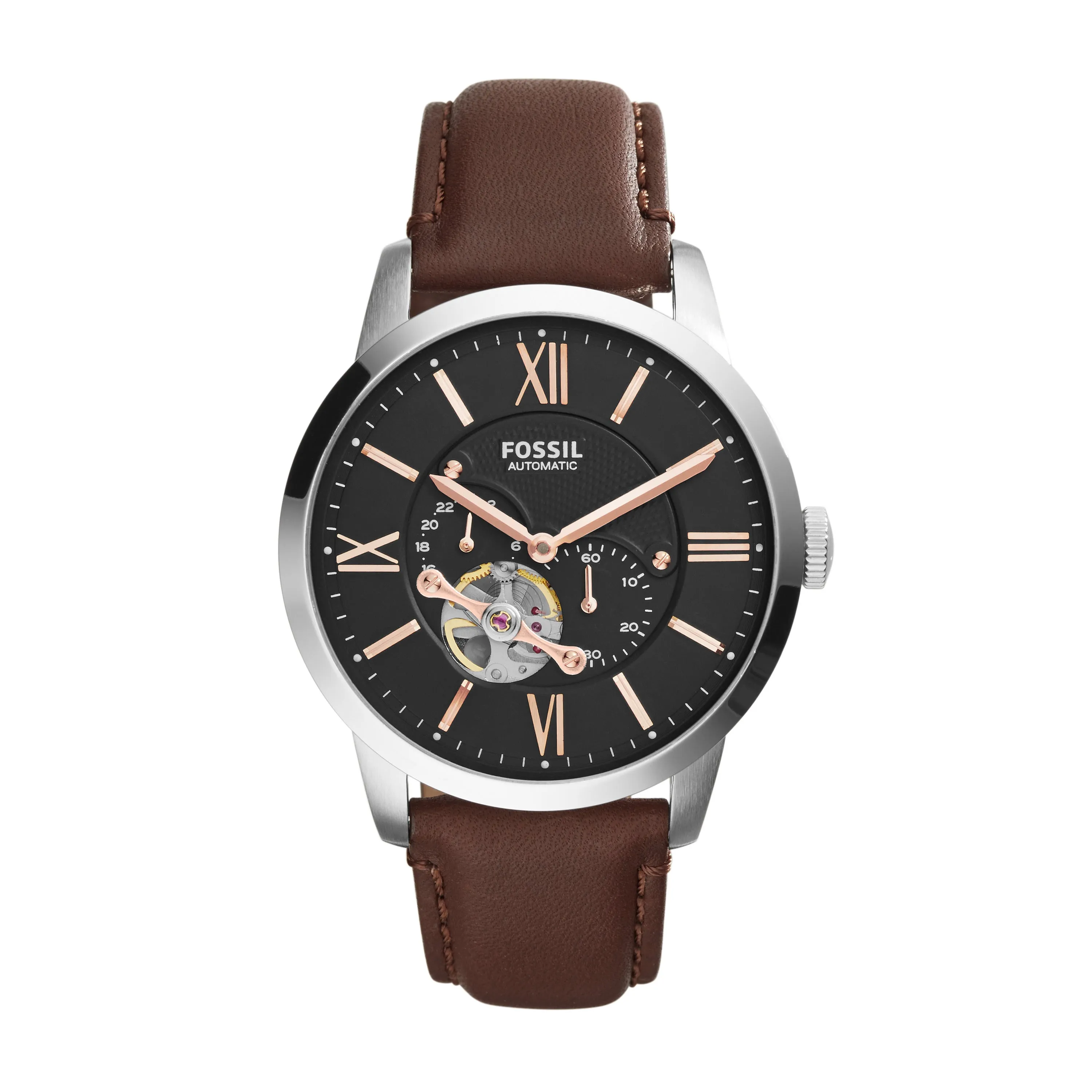 Townsman Automatic Leather Watch Brown