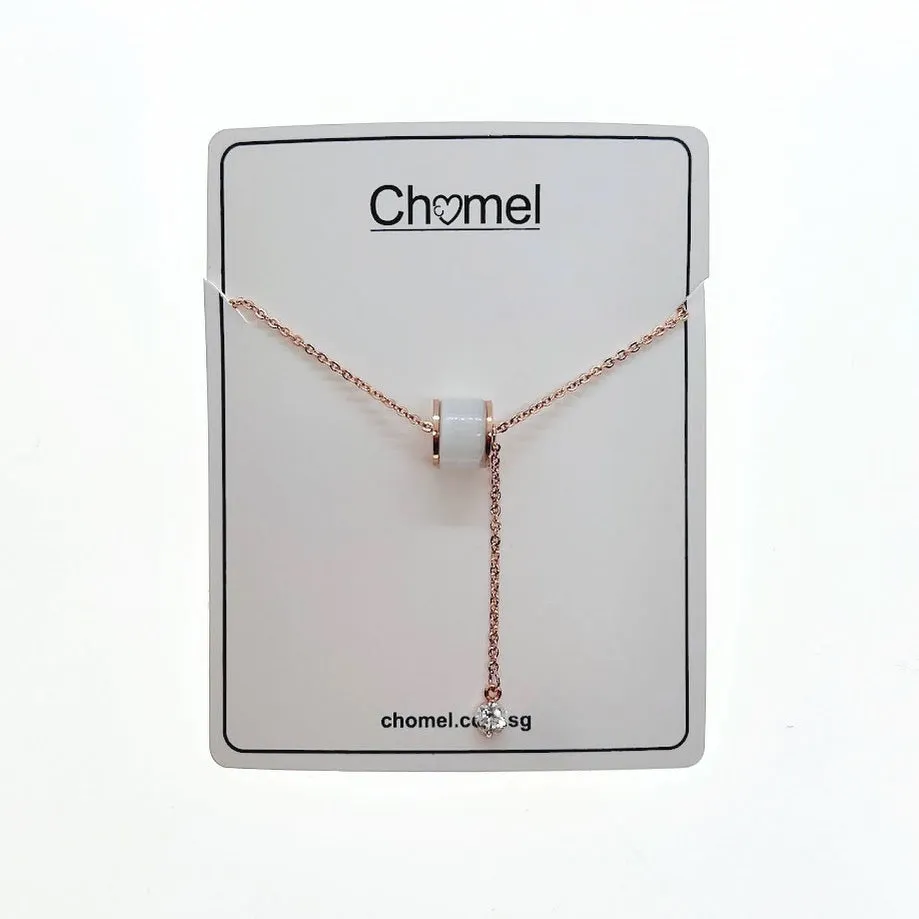 Tunnel Simulated Moonstone Necklace