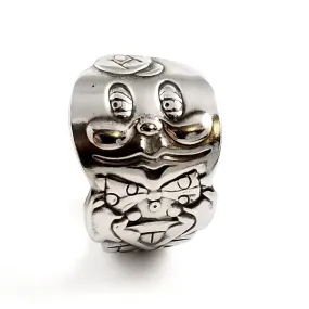 Antique Humpty Dumpty Themed Stainless Steel Spoon Ring