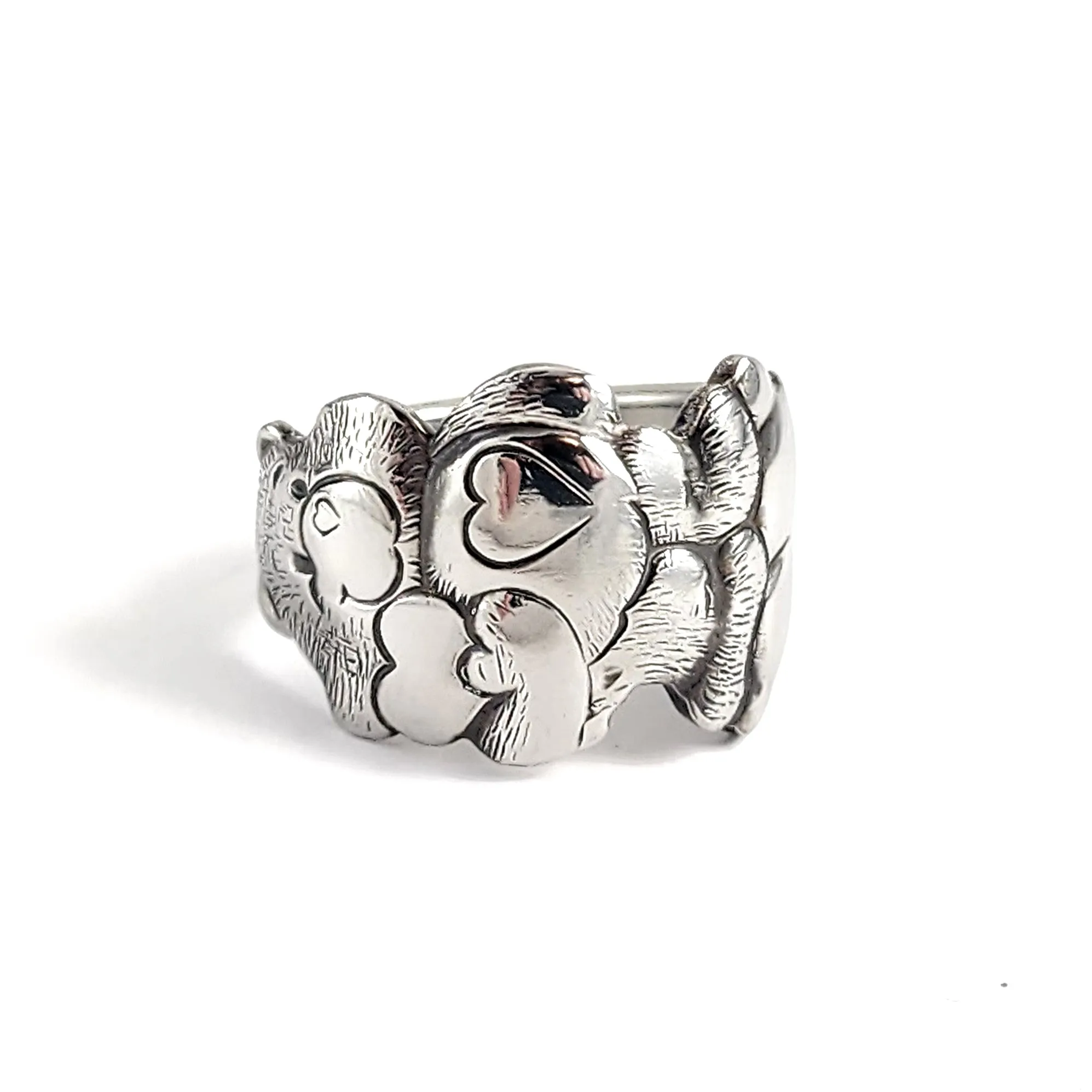 Vintage Tenderheart Care Bear Stainless Steel Spoon Ring - Size 8 & Larger