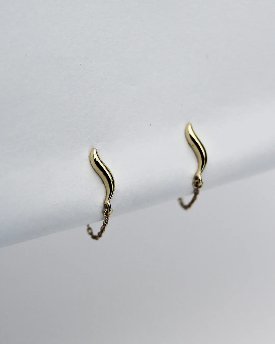 Wave Chain Stud Earrings