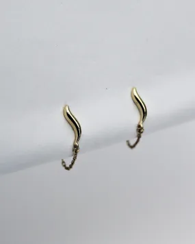 Wave Chain Stud Earrings