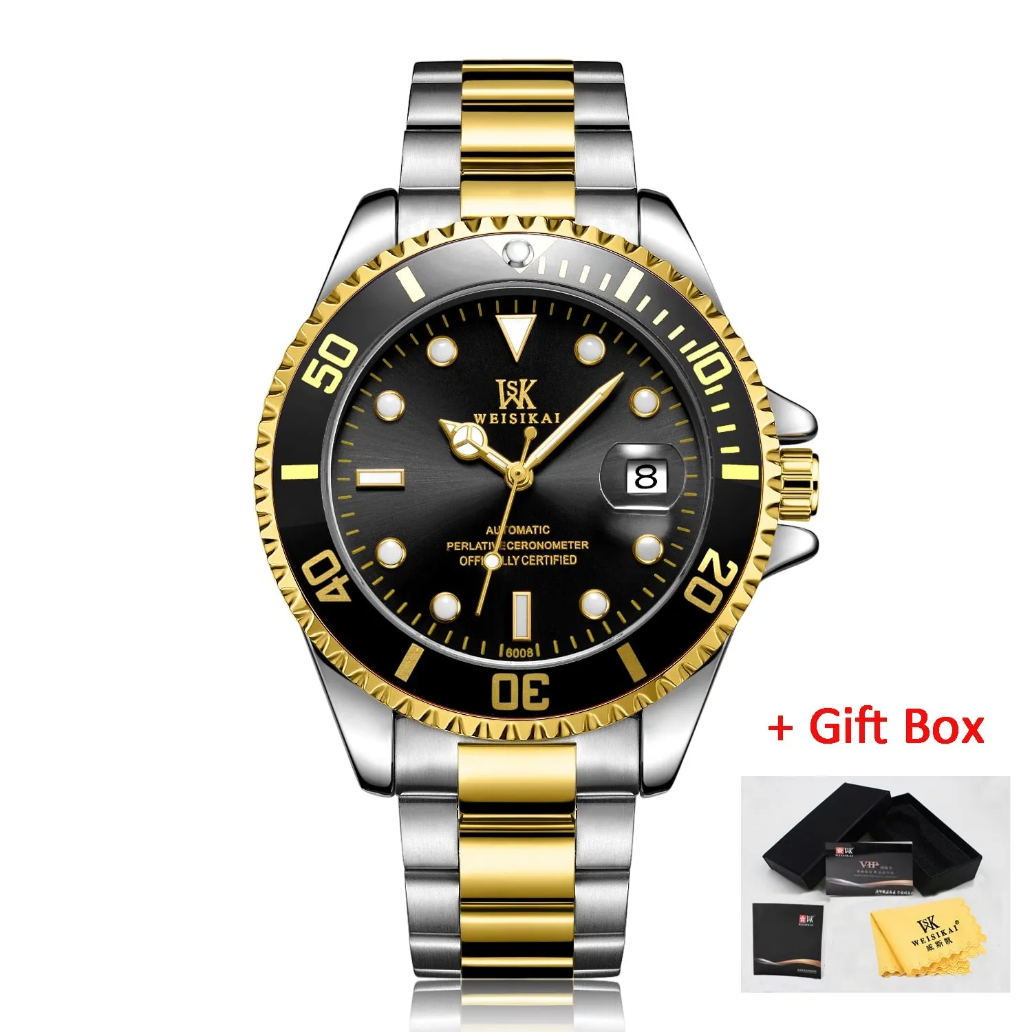 WEISIKAI Diver Watch Automatic Mechanical Watches Sports Top Brand Luxury Men's Diving Watches Male Wristwatch Relogio Masculino