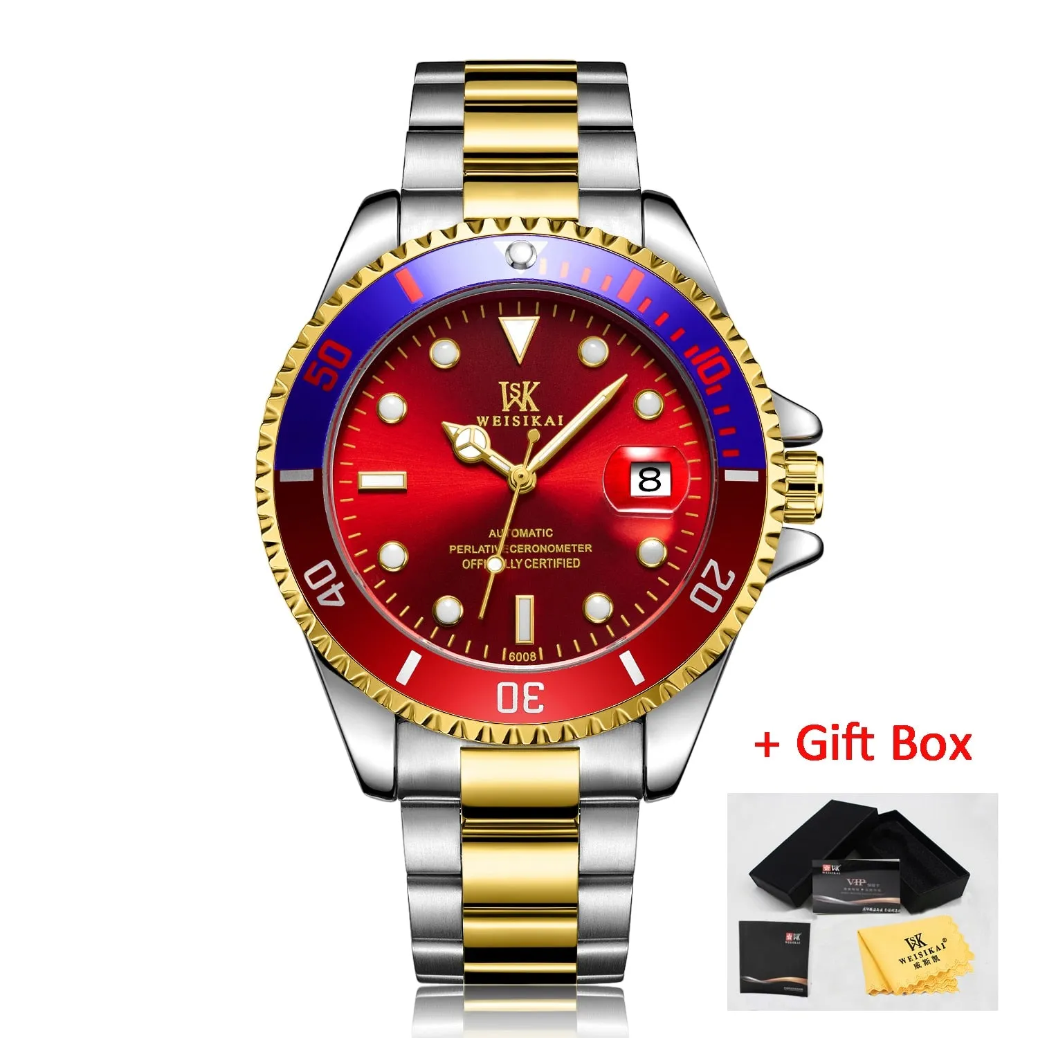 WEISIKAI Diver Watch Automatic Mechanical Watches Sports Top Brand Luxury Men's Diving Watches Male Wristwatch Relogio Masculino