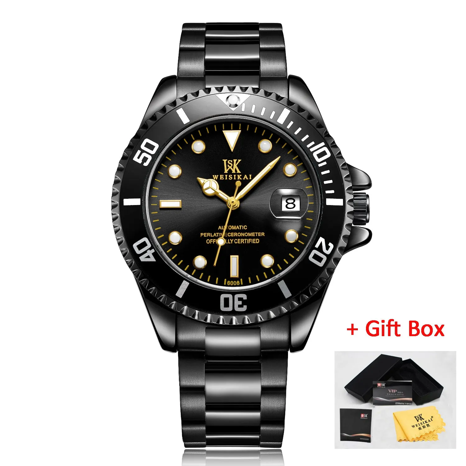 WEISIKAI Diver Watch Automatic Mechanical Watches Sports Top Brand Luxury Men's Diving Watches Male Wristwatch Relogio Masculino