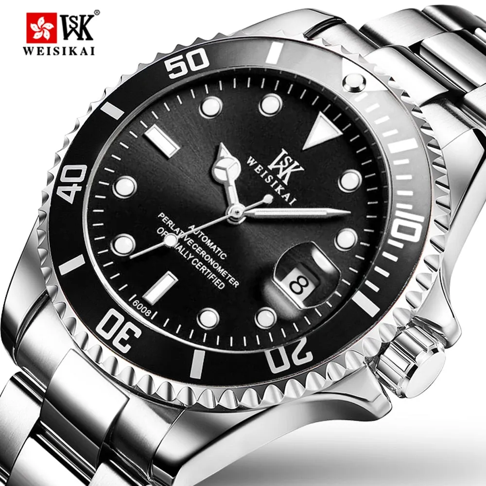 WEISIKAI Diver Watch Automatic Mechanical Watches Sports Top Brand Luxury Men's Diving Watches Male Wristwatch Relogio Masculino