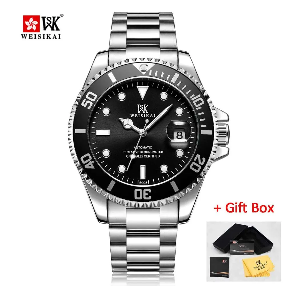 WEISIKAI Diver Watch Automatic Mechanical Watches Sports Top Brand Luxury Men's Diving Watches Male Wristwatch Relogio Masculino