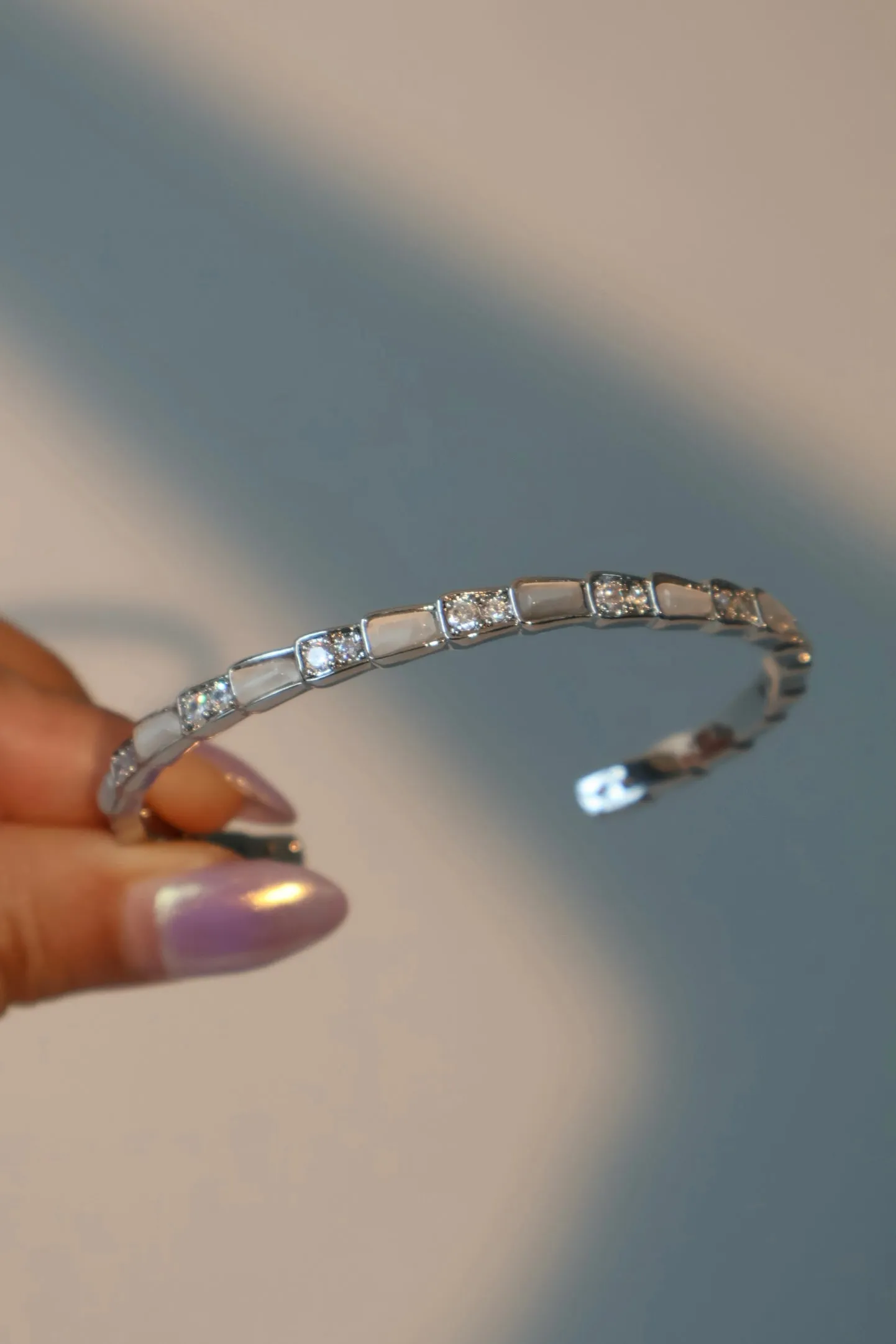 White Opal Diamond Bracelet