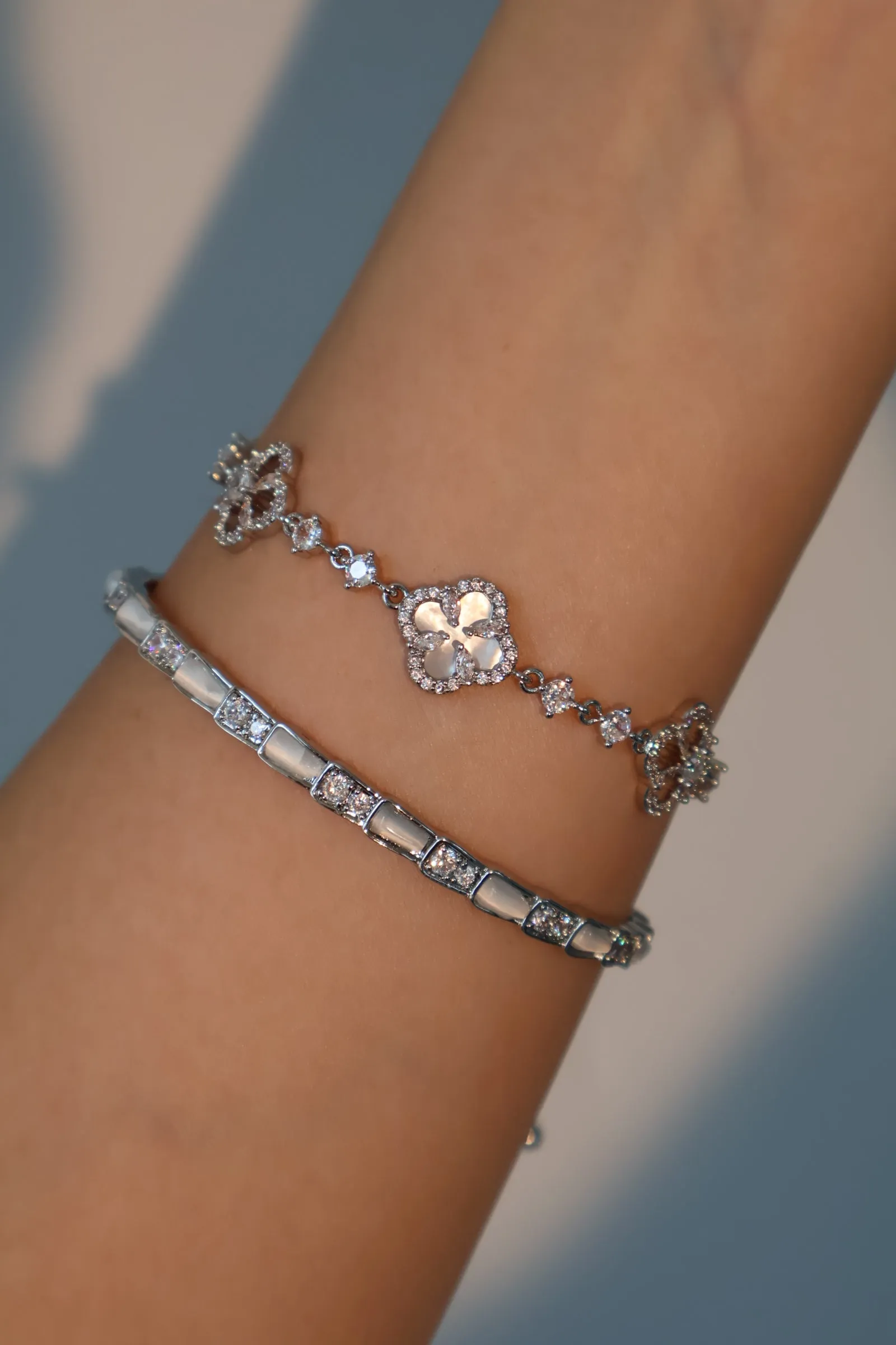 White Opal Diamond Bracelet