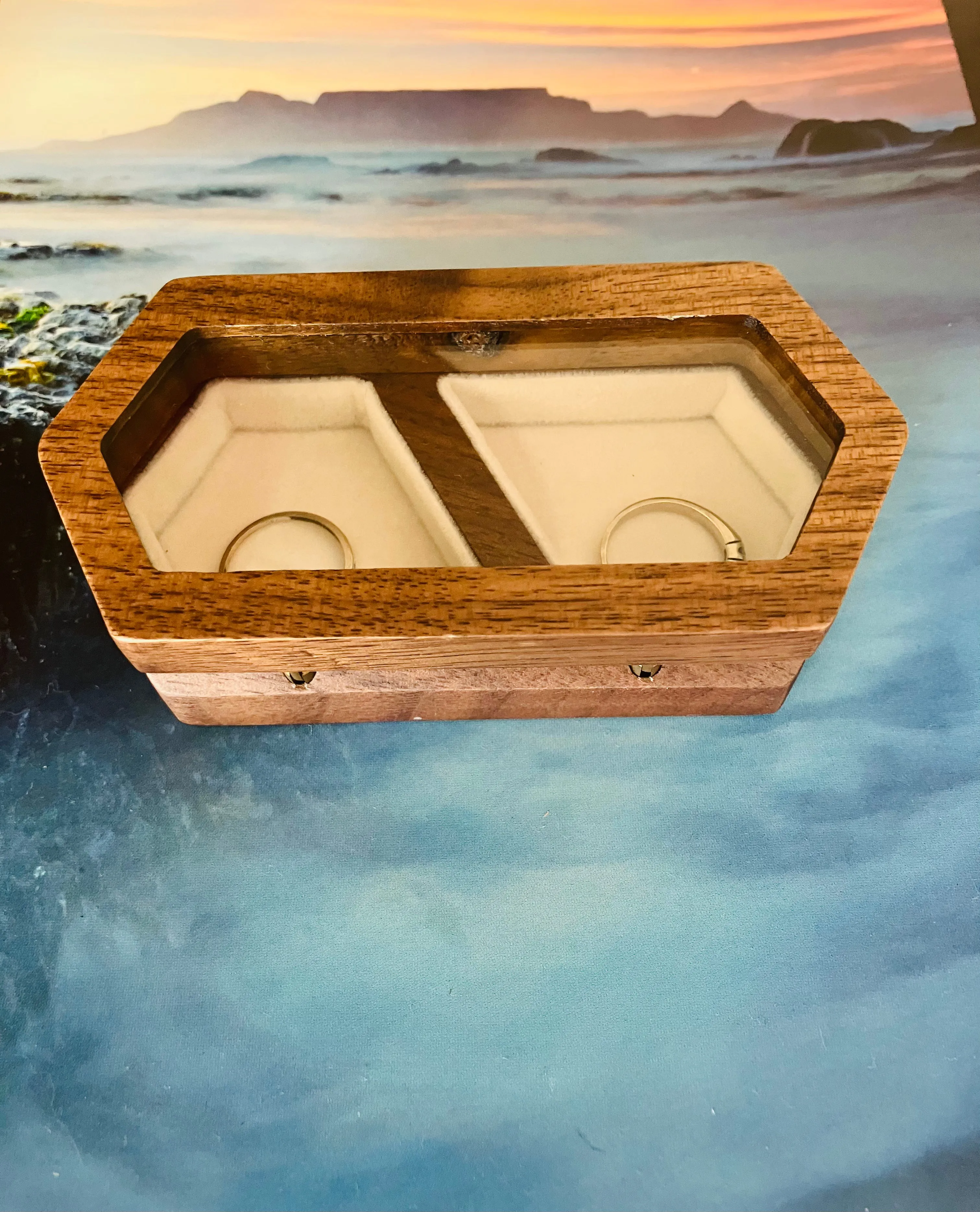 WOOD RING BOX DOUBLE