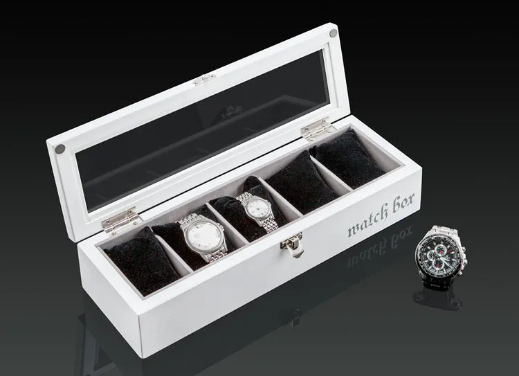 Wood Watch Display Box (5 slots   lockable)