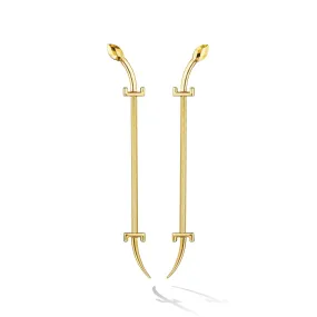 Yellow Gold Origin Drop Earrings with Facets